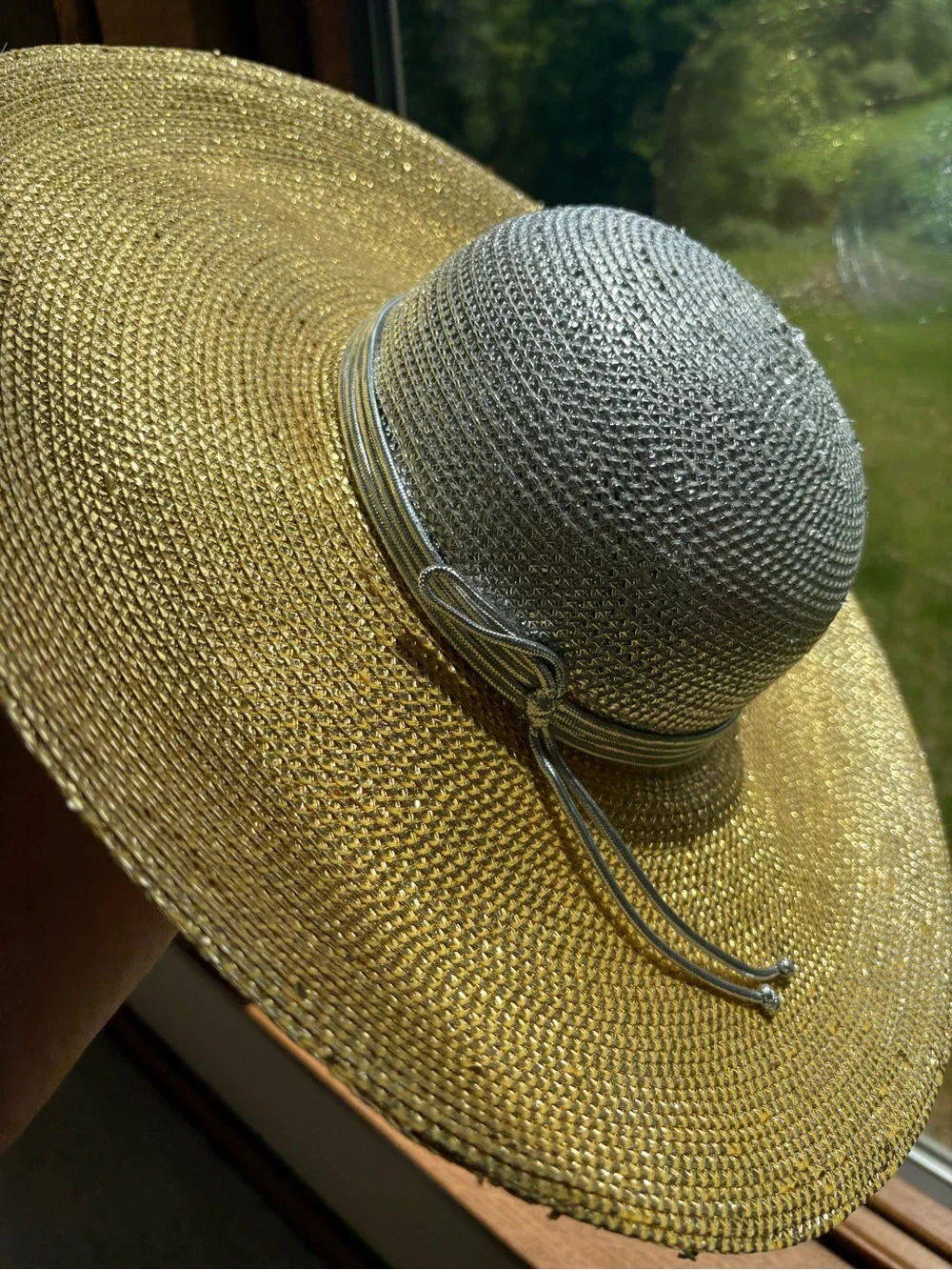 Rare Vintage Sonni Gold Silver Sequin Hat 👒 with Silver Bow WOW! - Picture 2 of 10